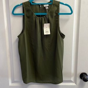 NWT a new day green polyester tank top
